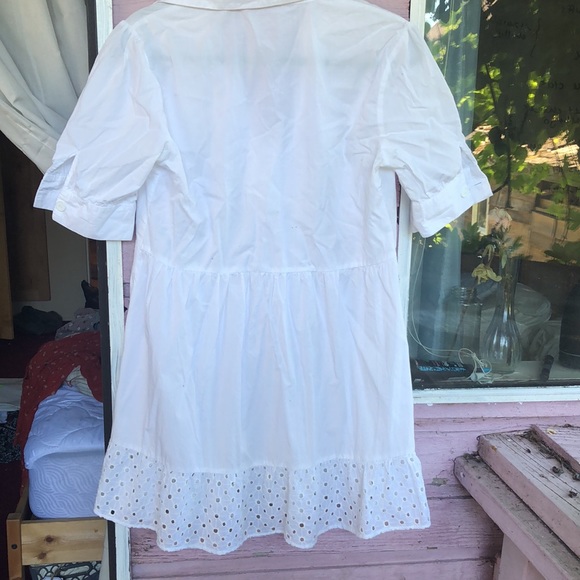 ZARA- White collared v neck mini dress - Picture 4 of 4